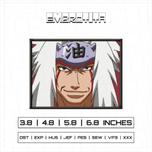 JIRAIYA RECTANGLE V6 X NARUTO Embroidery Design - machine embroidery design file